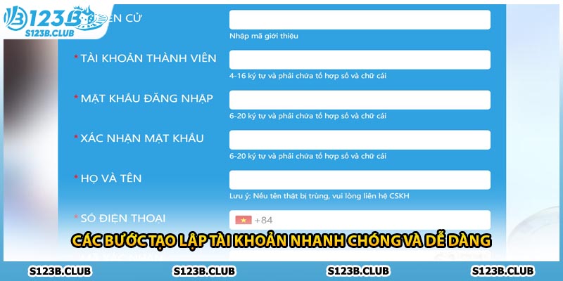 Các bước tạo lập tài khoản nhanh chóng và dễ dàng